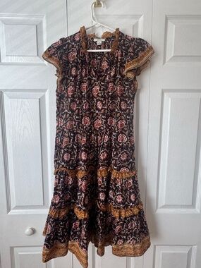 Othilia (Anthropologie) Floral Tiered Midi Dress - Size XS